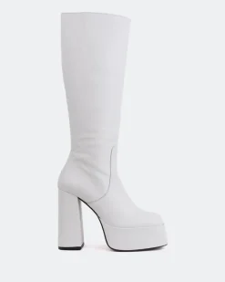 Platform|Tall Boots-L'INTERVALLE Parloir White Leather