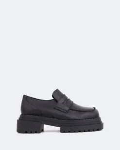 Loafers-L'INTERVALLE Patio Black Leather