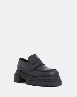 Loafers-L'INTERVALLE Patio Black Leather