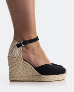 Espadrilles-L'INTERVALLE Petrolina Black Canvas