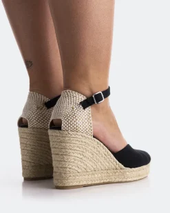 Espadrilles-L'INTERVALLE Petrolina Black Canvas