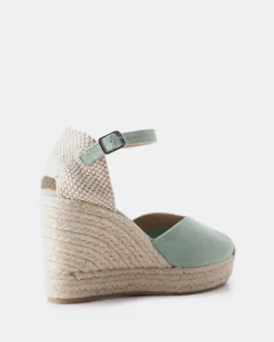 Espadrilles-L'INTERVALLE Petrolina Green Canvas