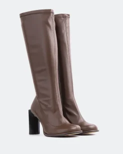 Stretch|Tall Boots-L'INTERVALLE Philina Brown Stretch