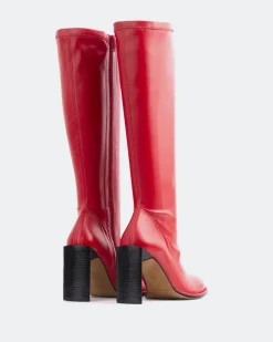 Stretch|Tall Boots-L'INTERVALLE Philina Red Stretch