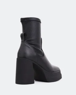 Ankle Boots-L'INTERVALLE Pienza Black Stretch