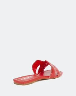Flats-L'INTERVALLE Placida Red Leather