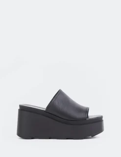 Wedges-L'INTERVALLE Positive Black Leather