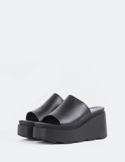 Wedges-L'INTERVALLE Positive Black Leather