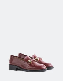Loafers-L'INTERVALLE Prato Burgundy Leather