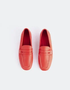 Loafers-L'INTERVALLE Prism Red Leather