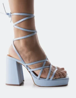Platform|Strappy-L'INTERVALLE Promenade Light Blue Leather