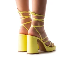 Platform|Strappy-L'INTERVALLE Promenade Yellow Leather