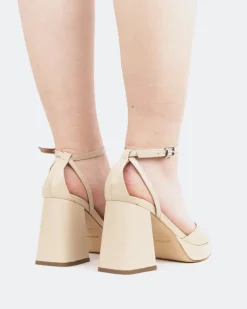 Platform-L'INTERVALLE Pujol, Vanilla Leather/Cuir Vanille