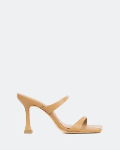 Mules-L'INTERVALLE Pyramid, Camel Leather/Cuir Chameau