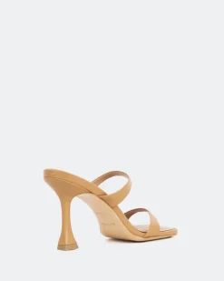 Mules-L'INTERVALLE Pyramid, Camel Leather/Cuir Chameau