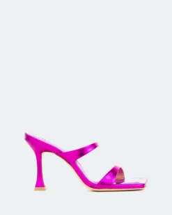 Mules-L'INTERVALLE Pyramid, Fucshia Metal/Métal Fucshia