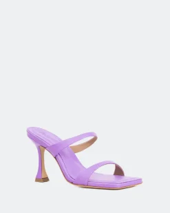 Mules-L'INTERVALLE Pyramid, Purple Leather/Cuir Violet