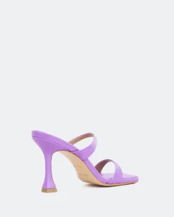 Mules-L'INTERVALLE Pyramid, Purple Leather/Cuir Violet