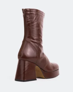 Platform|Ankle Boots-L'INTERVALLE Qoli Chestnut Leather