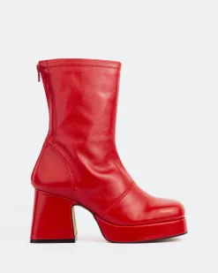 Platform|Ankle Boots-L'INTERVALLE Qoli Red Leather
