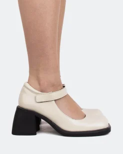 Mary-jane-L'INTERVALLE Queensway Off White Leather