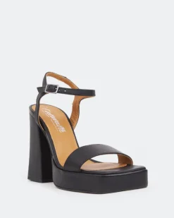 Platform|High Heels-L'INTERVALLE Rabanne, Black Leather/Cuir Noir