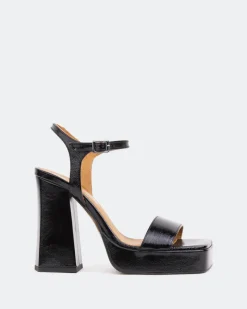 Platform|High Heels-L'INTERVALLE Rabanne, Black Naplack/Naplack Noir