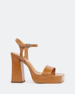 Platform|High Heels-L'INTERVALLE Rabanne, Cognac Naplack/Naplack Cognac