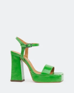 Platform|High Heels-L'INTERVALLE Rabanne, Green Naplack/Naplack Vert