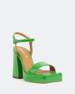 Platform|High Heels-L'INTERVALLE Rabanne, Green Naplack/Naplack Vert