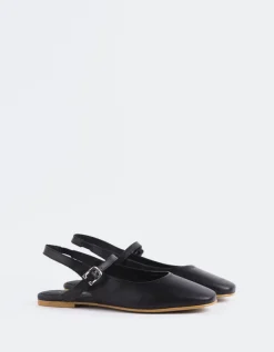 Slingbacks-L'INTERVALLE Rafya Black Leather