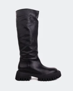 Tall Boots-L'INTERVALLE Rector Black Leather