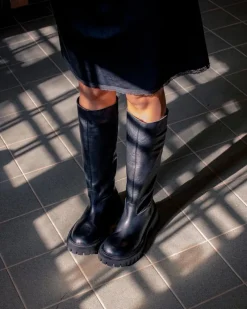 Tall Boots-L'INTERVALLE Rector Black Leather