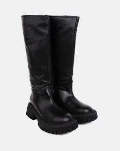 Tall Boots-L'INTERVALLE Rector Black Leather