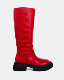 Tall Boots-L'INTERVALLE Rector Red Leather