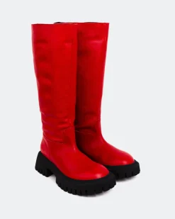Tall Boots-L'INTERVALLE Rector Red Leather