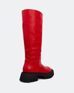 Tall Boots-L'INTERVALLE Rector Red Leather