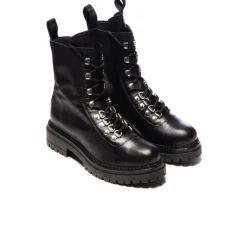 Ankle Boots-L'INTERVALLE Reina Black Leather