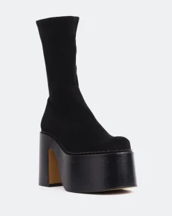 Ankle Boots-L'INTERVALLE Remington Black Suede Stretch
