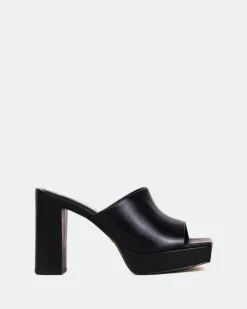Platform-L'INTERVALLE Republic, Black Leather/Cuir Noir
