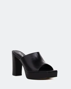 Platform-L'INTERVALLE Republic, Black Leather/Cuir Noir