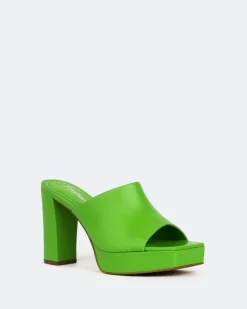 Platform-L'INTERVALLE Republic, Green Leather/Cuir Vert