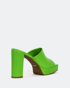 Platform-L'INTERVALLE Republic, Green Leather/Cuir Vert