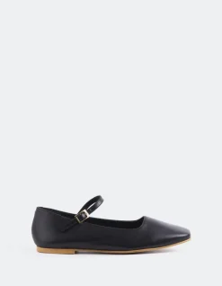 Ballerinas-L'INTERVALLE Reubena Black Leather