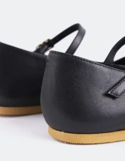 Ballerinas-L'INTERVALLE Reubena Black Leather