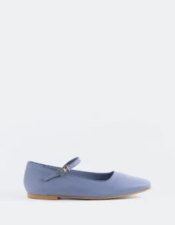 Ballerinas-L'INTERVALLE Reubena Blue Leather