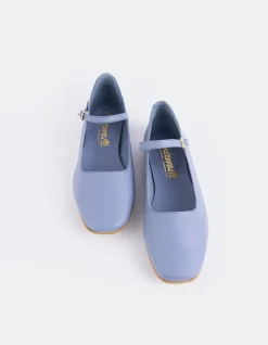 Ballerinas-L'INTERVALLE Reubena Blue Leather
