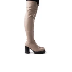 Over-the-knee|Tall Boots-L'INTERVALLE Rialto Taupe Stretch