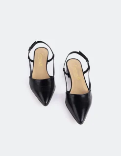 Slingbacks-L'INTERVALLE Rinda Black Leather