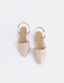 Slingbacks-L'INTERVALLE Rinda Nude Patent Leather